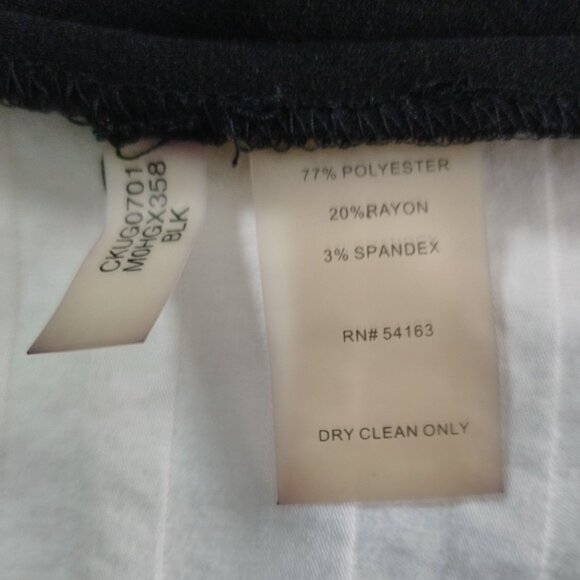 Calvin Klein Black Ponte Knit Skirt with Diagonal Zipper - Picture 5 of 5